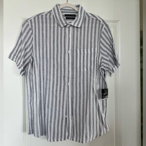 Saks Fifth Avenue Striped Linen Button Down